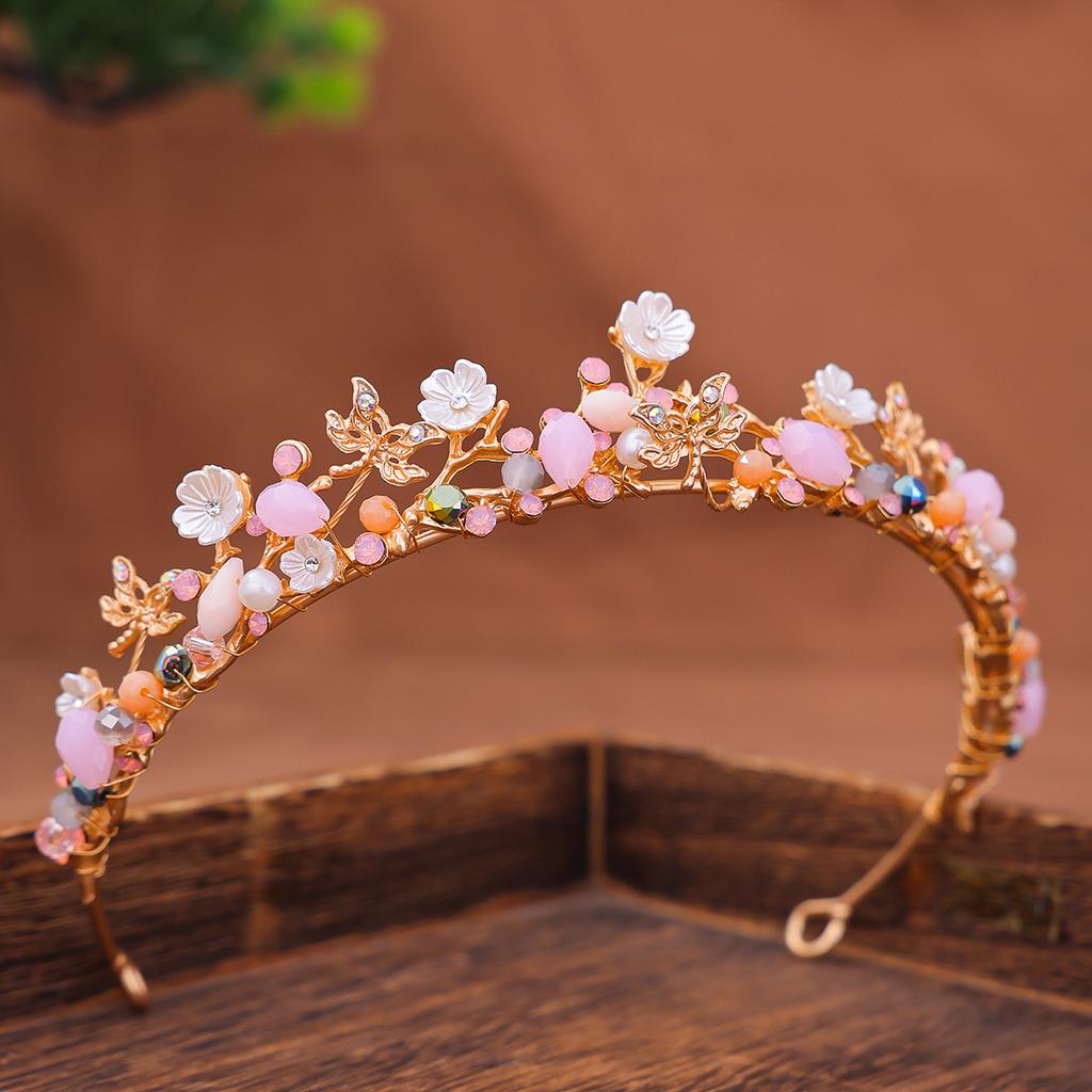 Handmade Vintage Crown For Girl Women Crystal Rhinestone Bride Crown Wedding Bridal Hair Jewelry Accessories