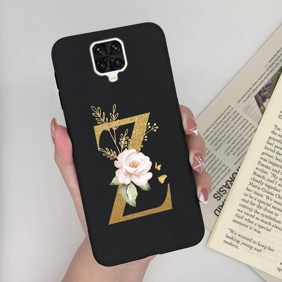 For Xiaomi Redmi Note 9 Pro Case Flowers Letters Silicone Soft TPU Back Cover For Xiomi Redmi Note9 Pro 6.67'' M2003J6B2G Case