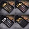 4PCS Stainless Steel Dinnerware Mirror Polished Cutlery Set With Gift Box For Festival Dinner Knife Fork Spoon Teaspoon