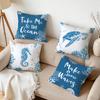 Pcs Deep Blue Ocean Turtle Seahorse Pattern Singlesided Printed Cushion Coversuitable For Living Roombedroomcar Decoration