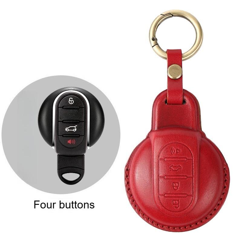 For Mini Cooper F54 F55 F56 F57 F60 Clubman Countryman Leather Car Key Fob Protection Cover Keychain Auto Accessories