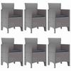 Garden Dining Set 7 pcs Light Gray Poly Rattan
