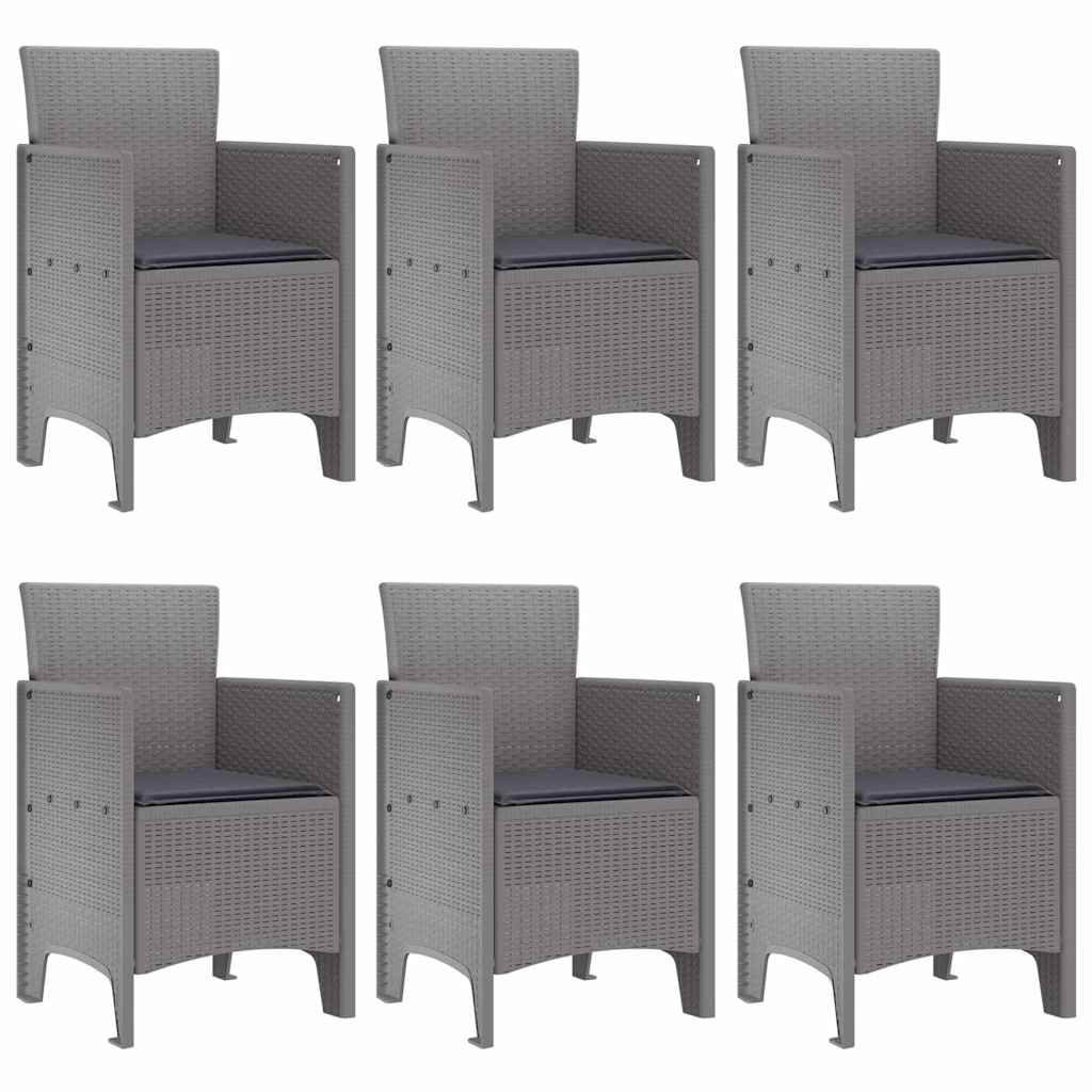 Garden Dining Set 7 pcs Light Gray Poly Rattan