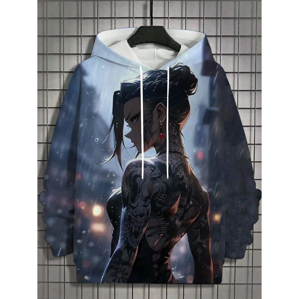 Men's Hoodie Bad Girl Tattoo Sexy Beauty Pattern 3D Printed Top Spring Autumn New Fashion Casual Hip Hop Neutral Hoodie Tops
