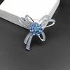 Elegant Austrian Crystal Bow Tie Brooch: Simple Alloy Lapel Pin & Scarf Buckle Accessory.