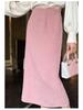Rongtai Elegant High-Waist Lace Trim Straight Skirt with Back Slit - Women's Fashion 2026