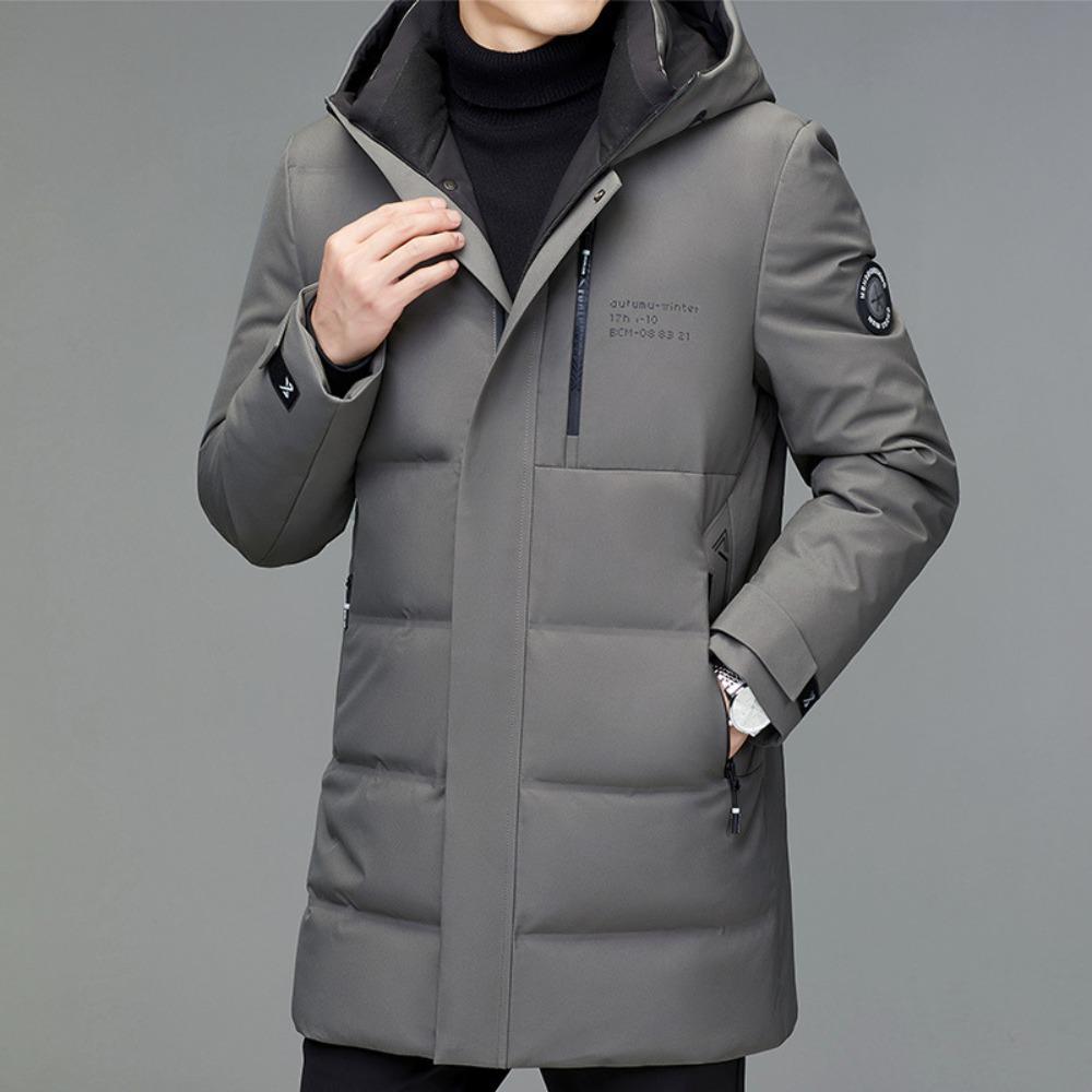 Winter New Men's Medium and Long Middle-aged Thickened Warm Dad Loose Coat