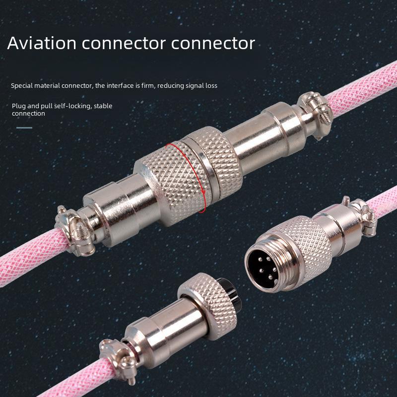 Detachable Mechanical Gaming Keyboard Cable with Aviation Plug and Spring Design