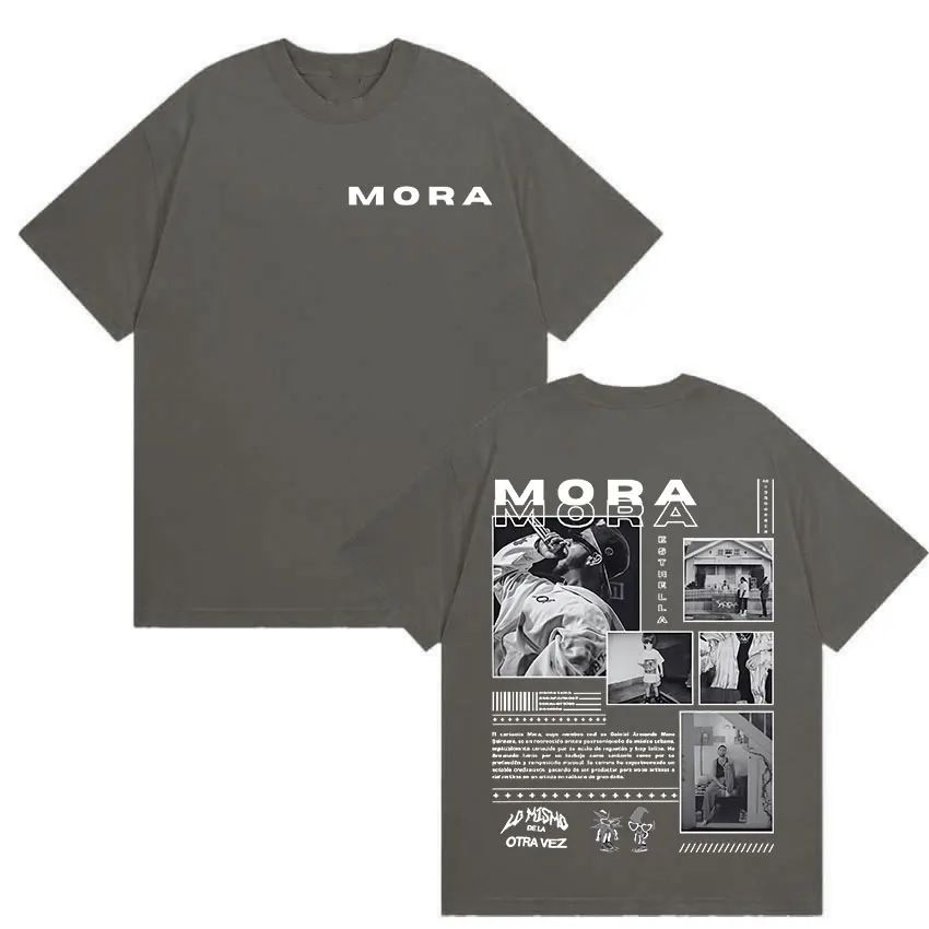Men's Hip Hop Vintage Fashion O-Neck T-shirts Rapper MORA Album 2025 Graphic T Shirt Casual Oversized Cotton T-shirt Streetwear