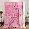 Pink leopard print background with a walking pink panther character. for all seasons blanket lunch break throw gift