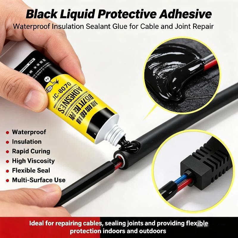 Liquid Insulation Waterproof Adhesive Glue Tough Long-lasting Sealant 30/50ml for Outdoor Wire Joint Sealing