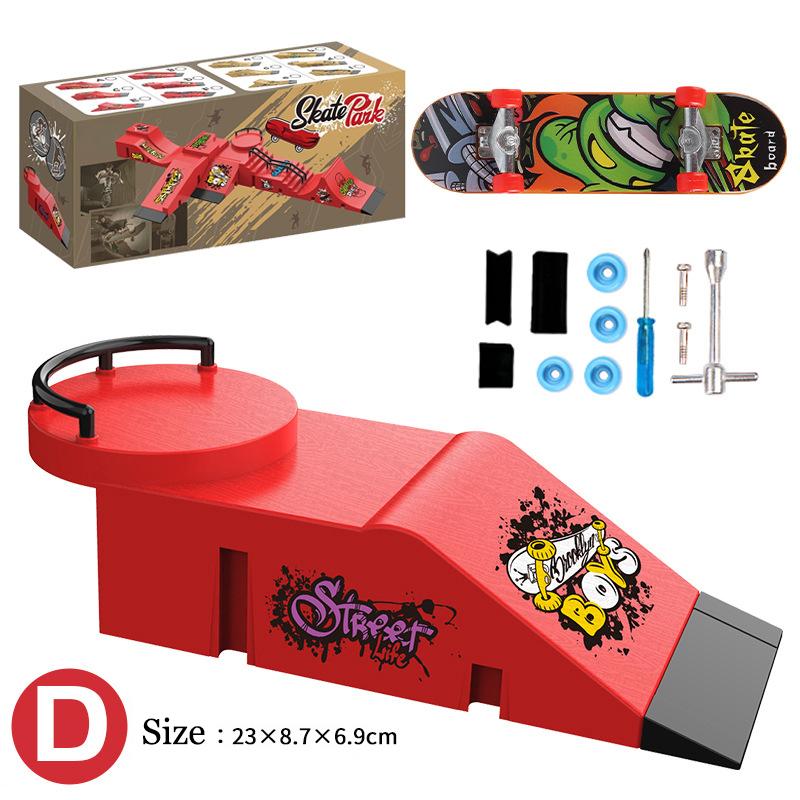Children Finger Sports Toys Finger Skateboard Game Park Site Step Ramp Scene Props Mini Fingertip Skateboard Set Gift Adult Toys