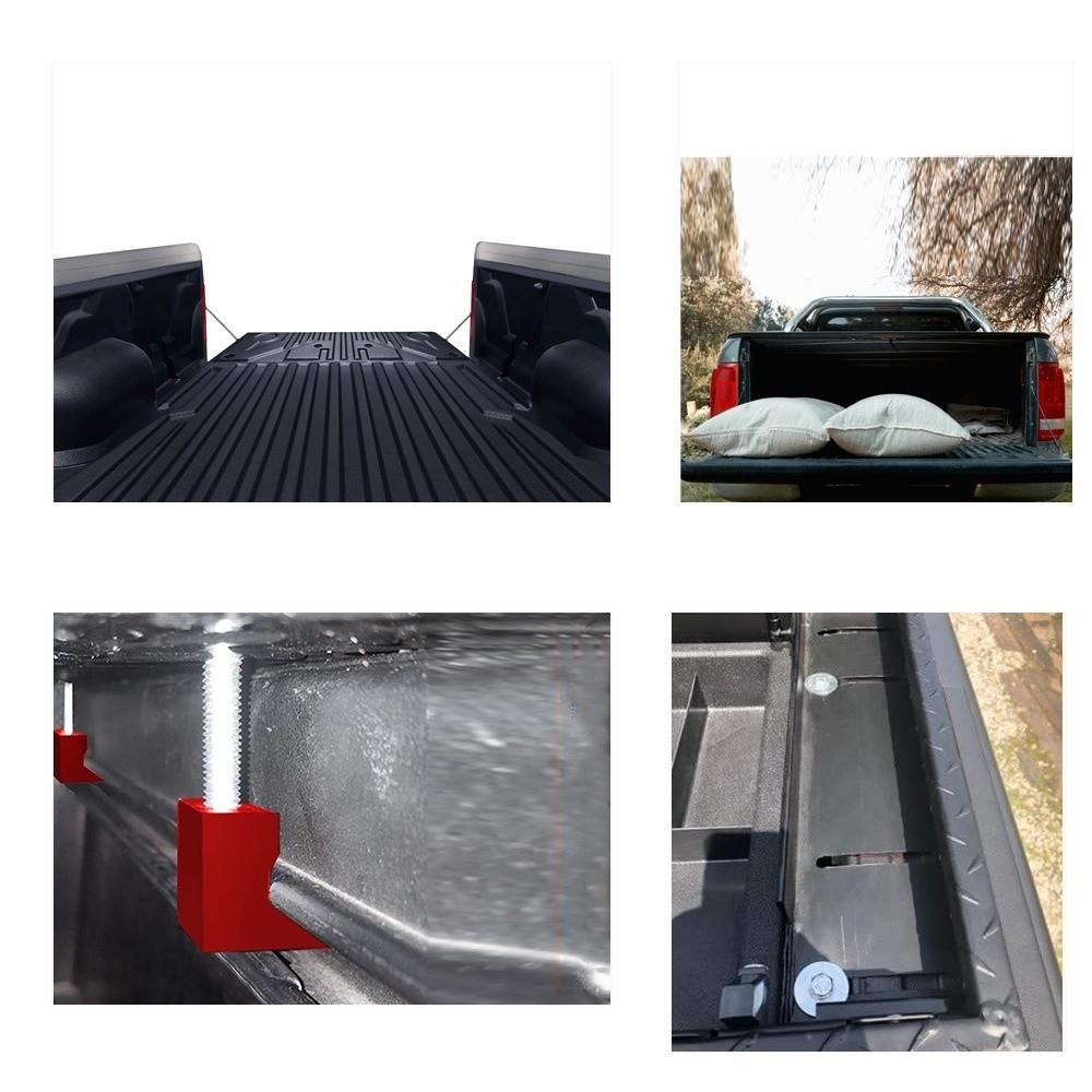 4PCS Red Tool Box Tie Down Aluminum Alloy No Drill Mounting Kit  Truck Bed Securing