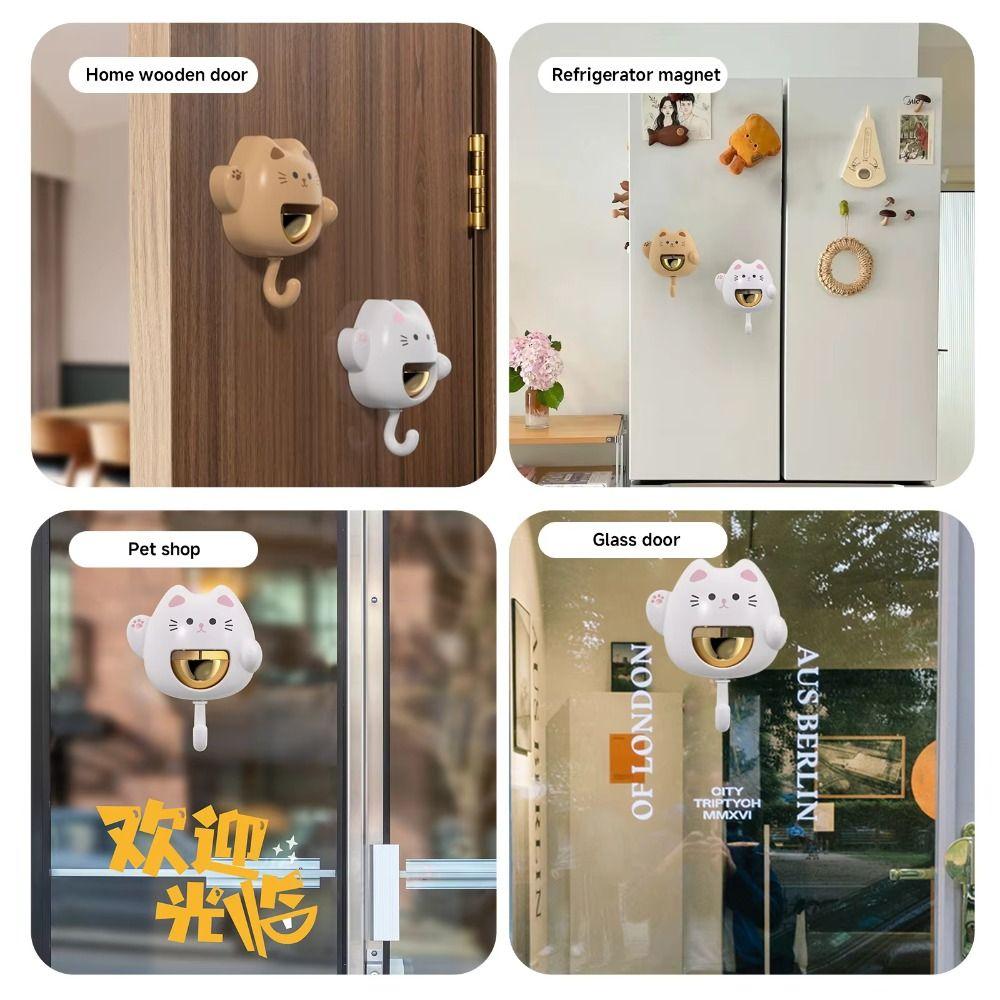 Cute Cat Magnetic Doorbell with Hook Entrance Door Bell New Wind Chime Pendant Home Decor