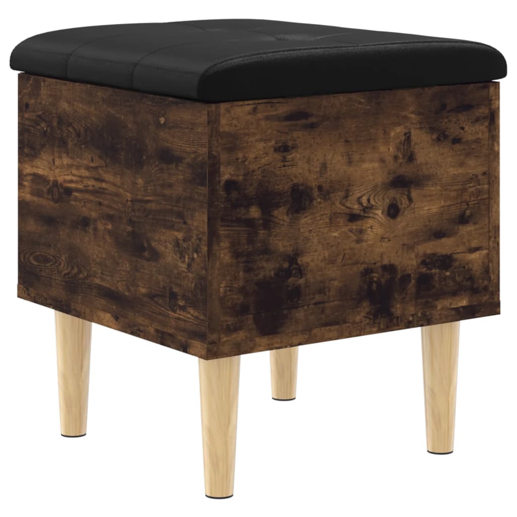 Storage Bench in Smoked Oak Finish 42 x 42 x 46 cm Engineered Wood