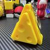 Keychain Pendant, Cheese Shape Button Rebound Fidget Toy, Mini Portable Stress Relief Toy for Backpack Car Key Accessory