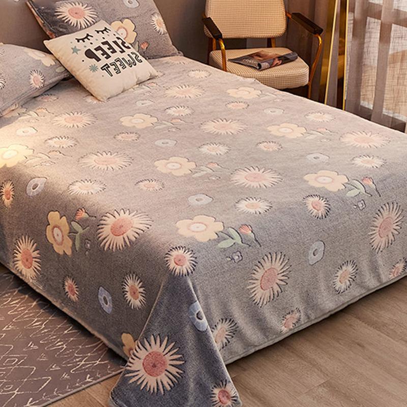 Cearşaf de pat din catifea Coral de iarnă, de uz casnic