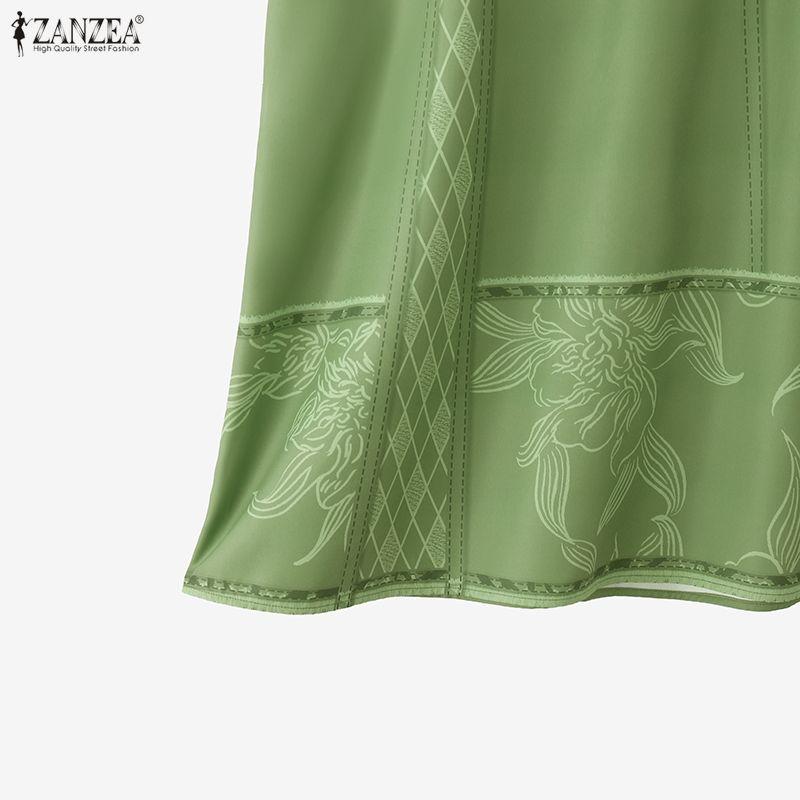 ZANZEA Women Casual Elegant Print Loose Summer Long Skirts