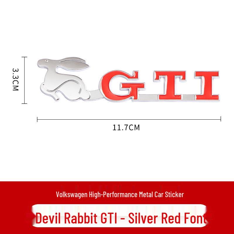 Compatible with Volkswagen GTI Golf 6/7 Evil Rabbit 3D Metal Car Sticker Logo