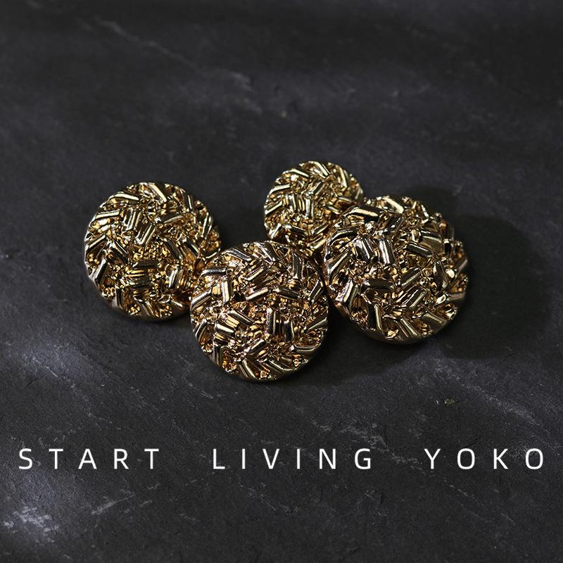 Blazer Suit Golden Settings For Clothing Handicraft Diy Crafts Garments Needlework Accessories Round Metal Sewing Buttons 6pcs