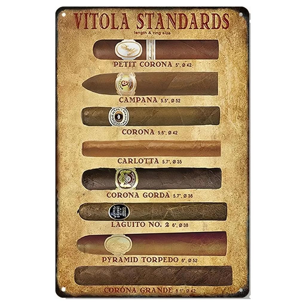 Whiskey Cigar Metal Tin Signs Plaque Wall Decoration Vintage Art Posters Iron Painting for Man Cave Home Cafe Garden Club Bar