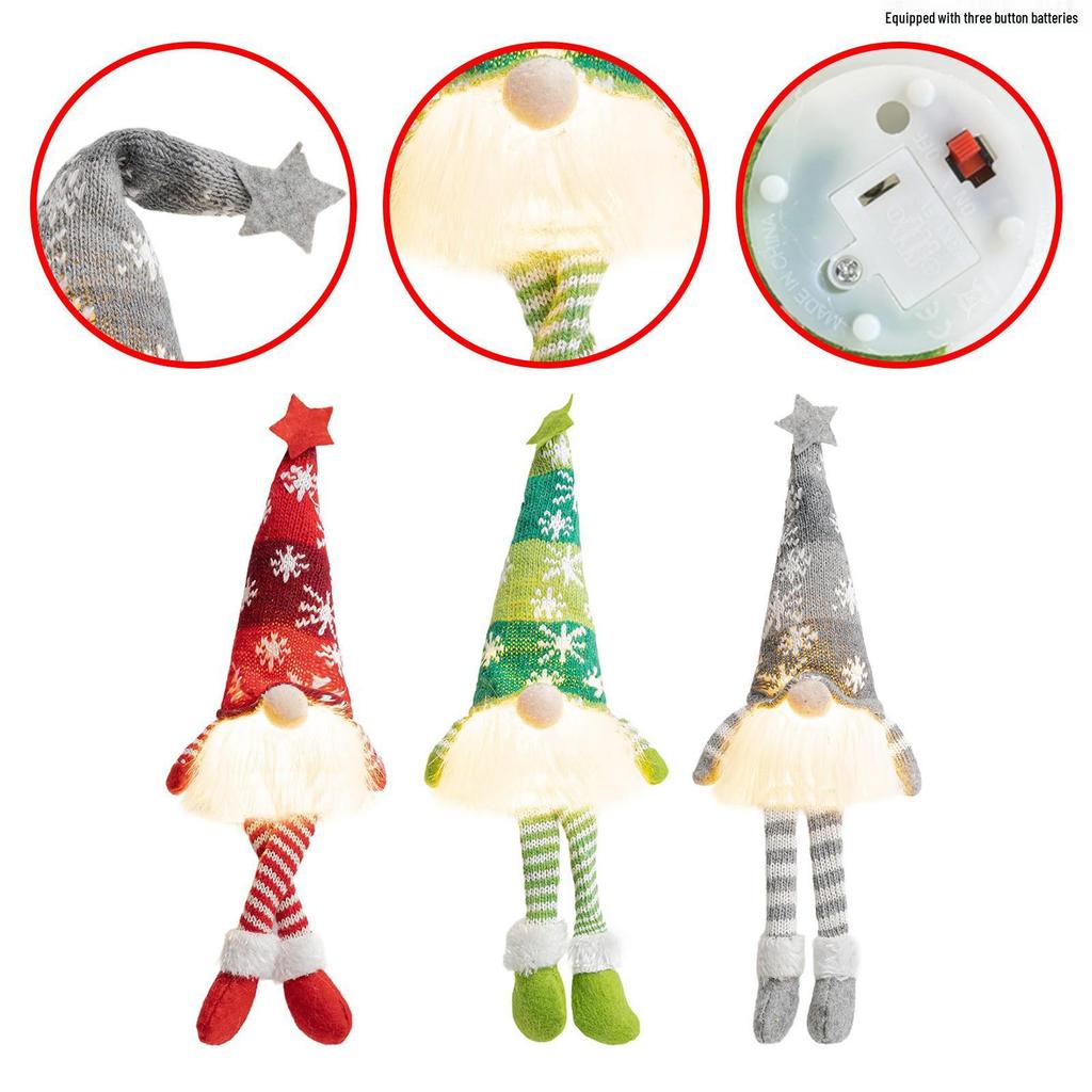 Luminous Gingerbread, No-Face, and Rudolph Christmas Ornament Dolls