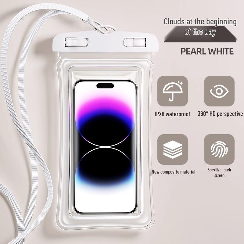 Waterproof Phone Case for Outdoor Swimming, Diving, Rafting, and Rainproof Protection. Touchable 8-Level Waterproof Cover for Delivery Riders.