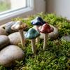 4PCS Mini Pottery Sculpture Ceramics Garden Landscape Statue Mushroom Sculpture  Courtyard Lawn
