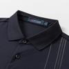 MONTAGUT Men's Striped Jacquard Pique Polo Shirt