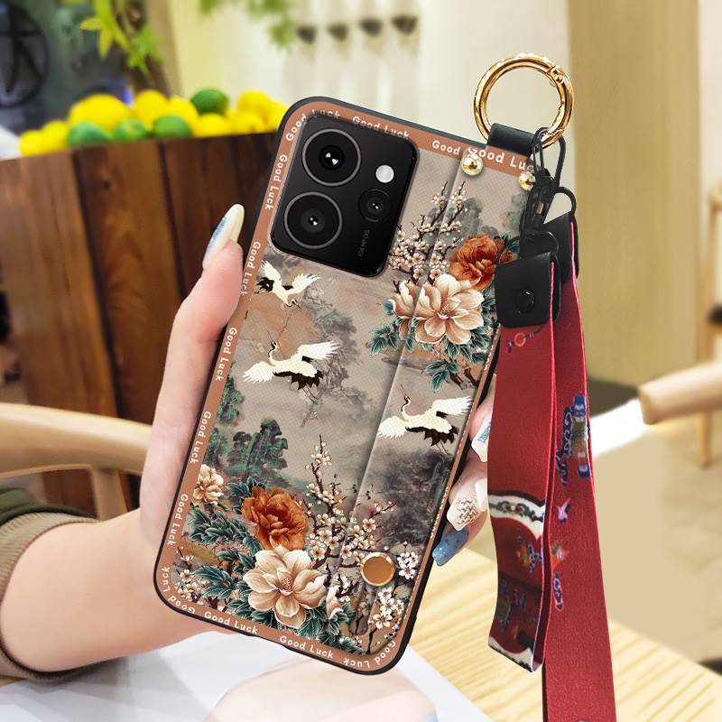 Anti-dust Silicone Phone Case For Nokia HMD Skyline Wrist Strap Durable Ring Kickstand Protective Fashion Back Cover