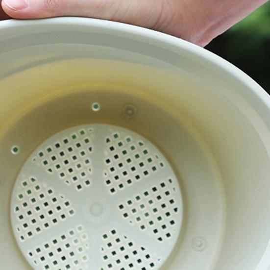 Plant Pot with Drainage Holes Plastic Flowerpot with Saucer Modern Flower Pot for Indoor Outdoor Plants Office Desk Garden