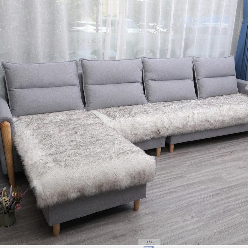 Long Plush Sofa Cushion Cover Non -Slip Winter Thickened Soft Removable Sofa Covers Bay Window Mat Furniture Protector