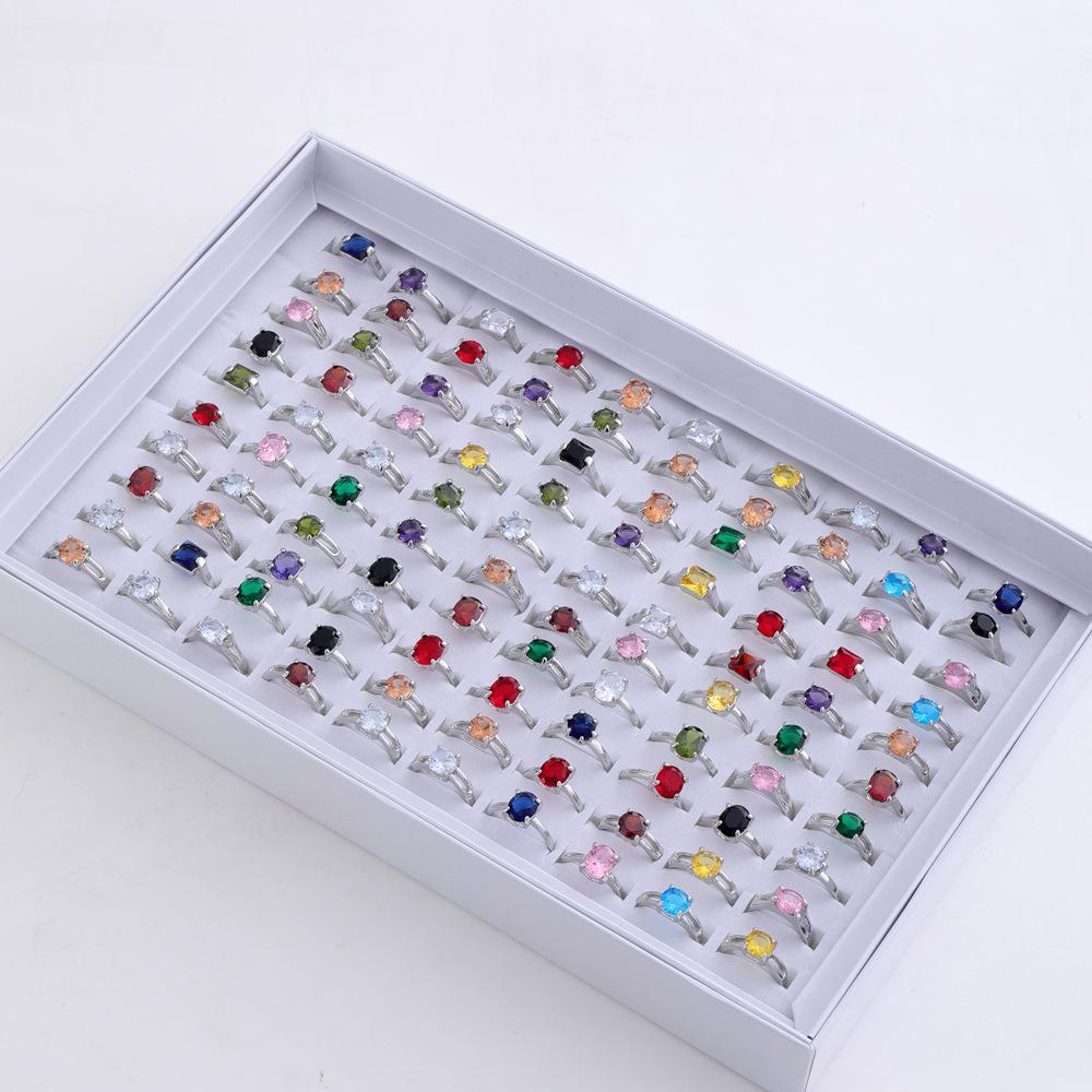 Trendy Multi-Style Zircon Square Ring - Women's Fashion Accessory