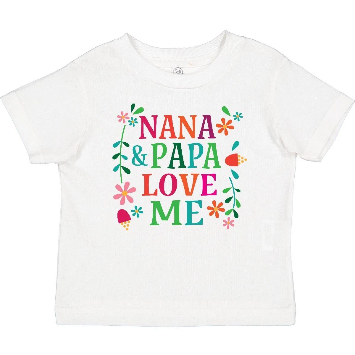 Inktastic Nana And Papa Love Me Baby T-Shirt Childs Floral Clothing Apparel Tees 160