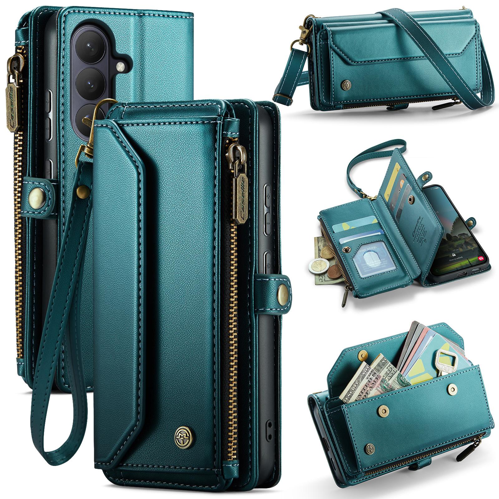 

Для Samsung Galaxy S26 Шкіряний чохол CASEME C36 Блискавка 10 слотів для карток Чохол для телефону зі ремінцями