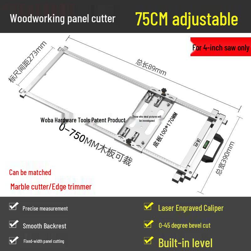 Multifunktionale tragbare Schneidemaschine mit fester Halterung und Edelstahl-Holzbrett