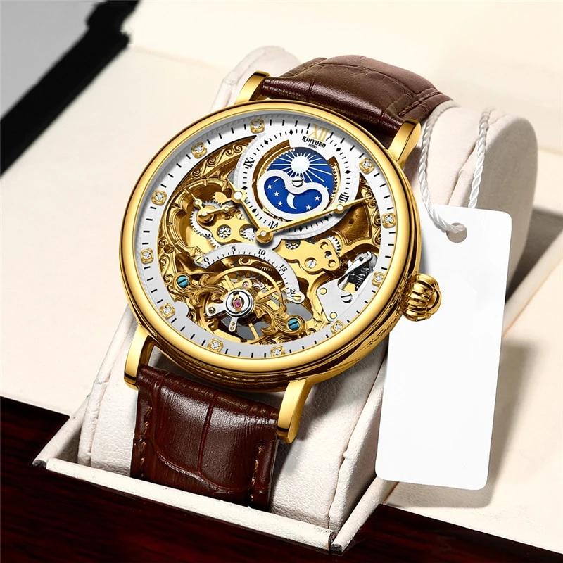 Men Skeleton Watches Mechanical Automatic Watch Men Tourbillon Sport Clock Casual Business Moon Watch