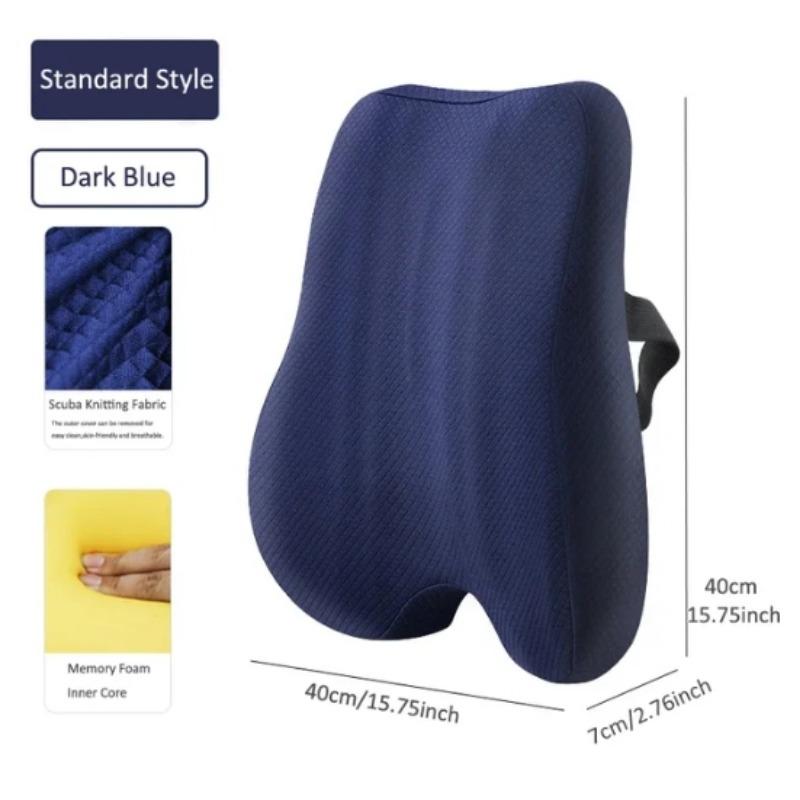 Memory Foam Seat Cushion Waist Back Support Pillow Set Orthopedic Ergonomic Coccyx Relief Hip Lumbar Pad for Office Chair Car