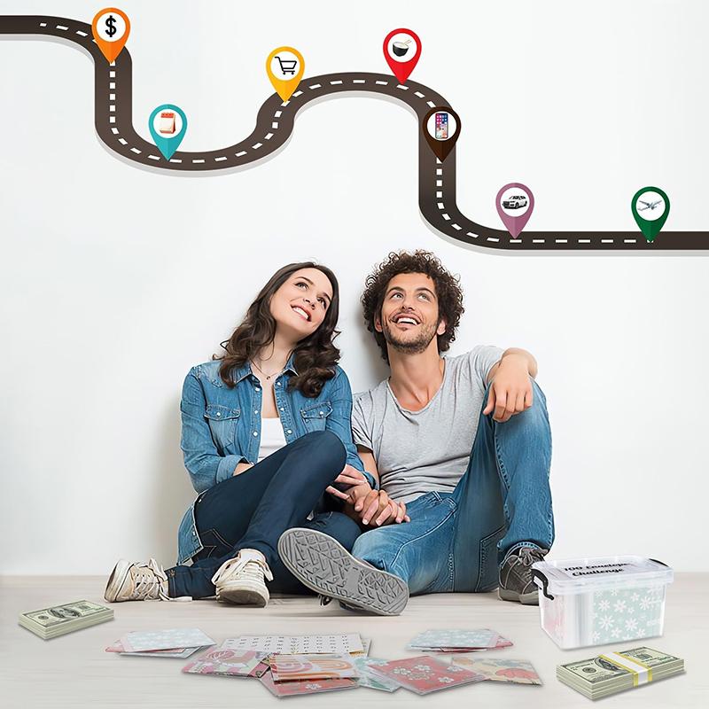 100 Envelope Challenge Box Set Easy And Fun Way To Save $10,000 Money Envelopes Money Saving Challenge Savings Challenges Budget