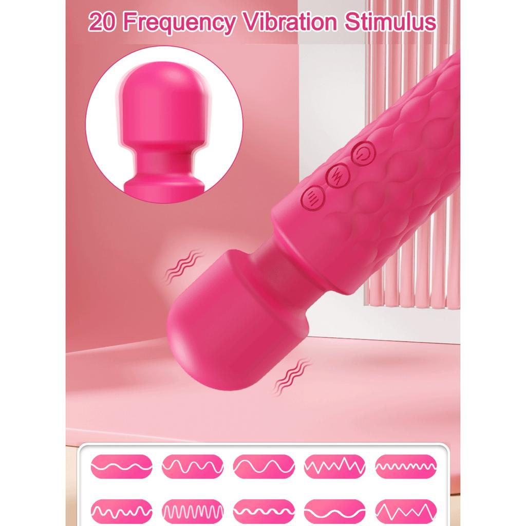 Women's Vibrator Massager, Silent Vibrator Clitoral Stimulator, Neck Back Leg Massager, AV Vibrator, 20 Vibration Modes