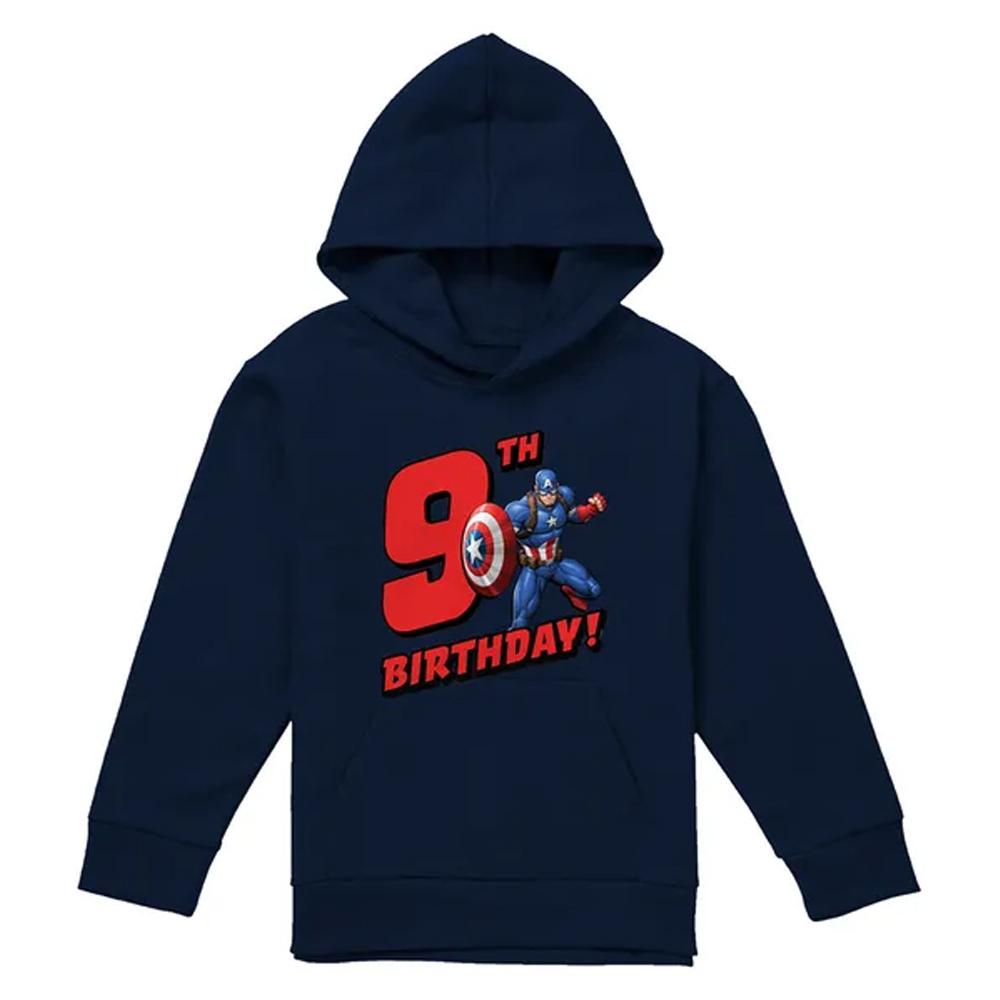 Captain America Childrens/Kids Pull Over 9th Birthday Hoodie