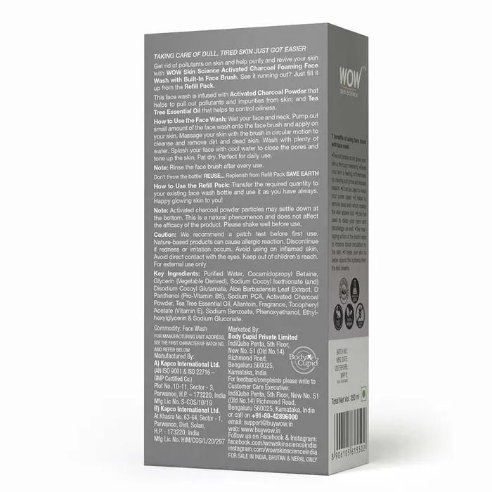 Wow Skin Science Activated Charcoal Foaming Face Wash Combo Pack - Forever Fresh Face 350ml