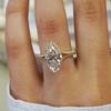 Damen Ehering Birnenschliff Zirkonia Diamant Verlobungsring Stilvoller Schmuck Geschenk