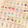Pairs of 20 Earrings for Girls Star Plant Shape Non-pierced Earring for Teen