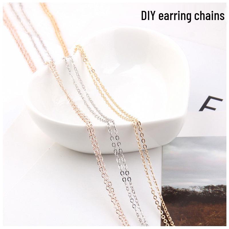 Korean DIY Jewelry Accessories: Copper Chain Tassel Earrings & Thin Chains