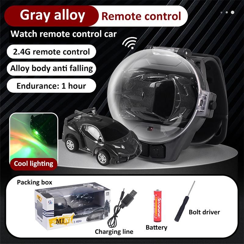 Mini Remote Control Watch Car Cartoon Rc Small Car Rechargeable Racing Kids Boys Girls Birthday Christmas Clock Rc Car Toy Gift