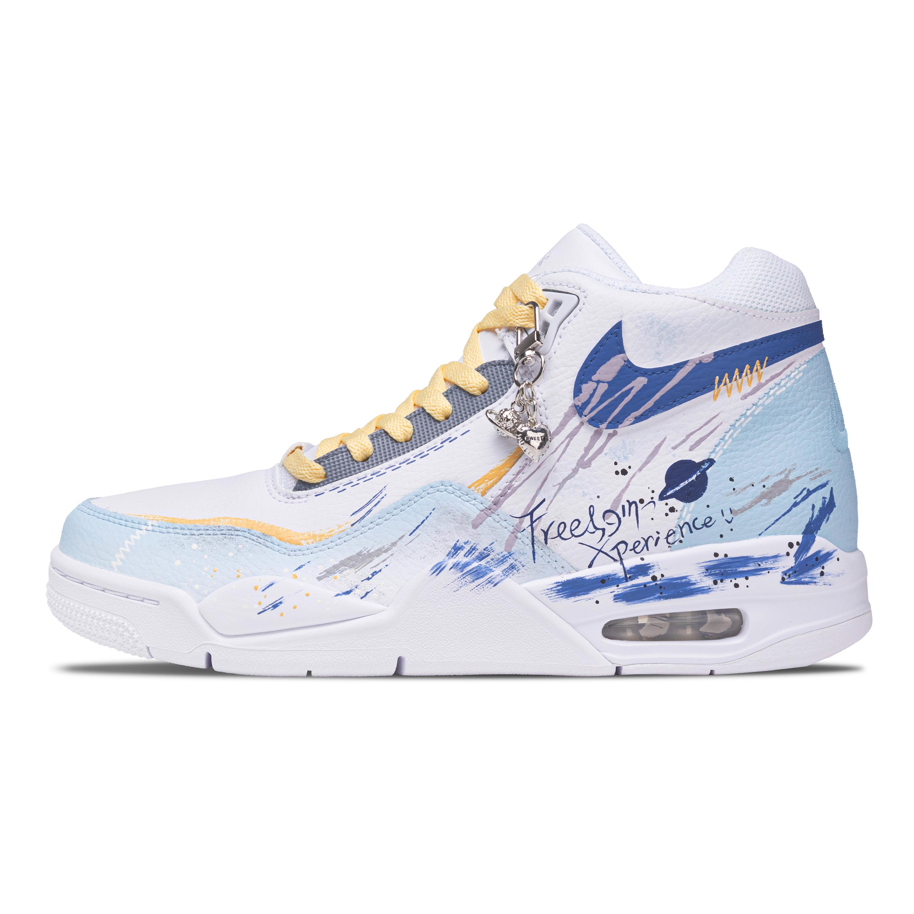 

Nike Flight Legacy Planet Explorer Slip Resistant Abrasion Resistant Mid top Vintage Basketball Shoes Men s BQ4212-101(Team864-) 41
