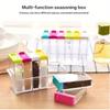 1 Pcs Spice Jar Seasoning Box 6 Pcs/Set Kitchen Spice Storage Bottle Jars Transparent PP Salt Pepper Cumin Powder Box Tool