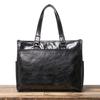 Retro Men'S Leather Business Briefcase First Layer Cowhide Shoulder Bag Large Capacity Laptop Bag