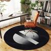 1pc No Smoking Round Chair Mat Area Rug - Non-Slip, Floor Mat for Office, Bedroom, and Indoor Decor -1002261